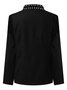 Women's Plain Beaded Regular Loose Jacket