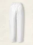 Vacation Casual Loose Cotton Linen Solid Pants