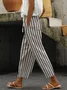 Casual Striped Long Pocket Stitching Pant