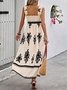 Women Nationality/ethnic Spaghetti Sleeveless Comfy Casual Scramble Maxi Dress