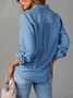 Women's Shirt Spring Collar Denim Long Sleeve Abstract Regular Loose Blouse