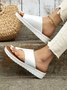 Women Casual Low Heel Open Toe Casual Sliver Sandals