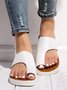 Women Casual Low Heel Open Toe Casual Sliver Sandals