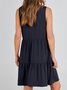 Women Plain V Neck Sleeveless Comfy Casual Midi Dress