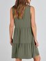 Women Plain V Neck Sleeveless Comfy Casual Midi Dress