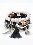 Women Boho Plain All Season Metal Holiday Crystal Chain Bracelets Bracelets
