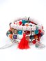 Women Boho Plain All Season Metal Holiday Crystal Chain Bracelets Bracelets