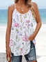 Casual Spaghetti Floral Tank Top