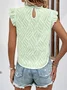 Lotus Leaf Collar Sleeveless Plain Regular Regular Fit Shirt For Women