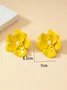 1pair Elegant Flower Rhinestone Stud Earrings