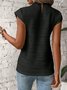 Half Turtleneck Short Sleeve Plain Regular Regular Fit Shirt For Women