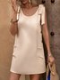 Women Plain Crew Neck Sleeveless Comfy Casual Short Dress