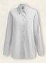 Women's Cotton Shirt Spring Loose Plain Shirt Collar Casual Blouse