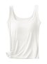 Casual Crew Neck Plain Tank Top