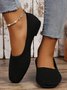 Casual Plain Slip On Flat Heel Shallow Shoes