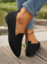 Casual Plain Slip On Flat Heel Shallow Shoes