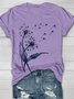 Casual Dandelion Crew Neck Short Sleeve T-shirt
