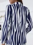 Women's Striped Regular Loose Blazer
