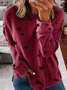 Casual Crew Neck Star Print Sweatshirt