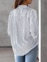 Shirt Collar Long Sleeve Striped Regular Loose Shirt For Women