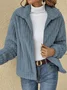 Women's Plain Zipper Thicken Fleece Loose Teddy Jacket