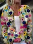 Women Floral Long Sleeve Comfy Casual Buttoned Cardigan