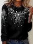 Casual Floral Crew Neck Long Sleeve T-shirt