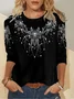 Casual Floral Crew Neck Long Sleeve T-shirt