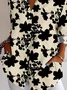 Shirt Collar Long Sleeve Floral Buttoned Regular Loose TUNIC Shirt For Women