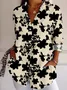 Shirt Collar Long Sleeve Floral Buttoned Regular Loose TUNIC Shirt For Women