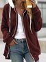 Women's Plain Zipper Thicken Fleece Loose Teddy Jacket