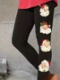 Casual Christmas Santa Claus Skinny Soft Clouds Long Leggings