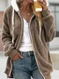 Women's Plain Zipper Thicken Fleece Loose Teddy Jacket