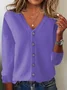 Women Wool/Knitting Plain Long Sleeve Comfy Casual Cardigan