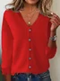 Women Wool/Knitting Plain Long Sleeve Comfy Casual Cardigan