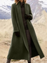 Women's Plain Buttoned Regular Loose Coat
