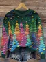 Women Christmas Knitted 3D Printing Long Sleeve Comfy Casual Sweater