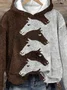 Casual Hoodie Horse Pattern Hoodie