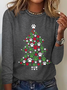 Casual Christmas Crew Neck Long Sleeve T-shirt