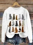 Women Knitted 3D Printing Long Sleeve Comfy Casual Sweater