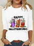 Casual Christmas Crew Neck Long Sleeve T-shirt