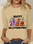 Casual Christmas Crew Neck Long Sleeve T-shirt