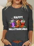 Casual Christmas Crew Neck Long Sleeve T-shirt