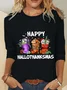 Casual Christmas Crew Neck Long Sleeve T-shirt