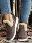 Casual Plain Plush Slip On Flat Heel Comfy Snow Boots
