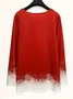 Crew Neck Long Sleeve Christmas Regular Micro-Elasticity Loose Blouse For Women