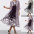 Women 3D Printing Two-Piece Set Daily Half Sleeve Casual Summer Coat With Skirt Matching Set