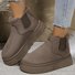 Casual Plain Slip On Block Heel Snow Boots