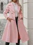 Women Spring/Fall Outerwear Casual Plain Long Sleeve Lapel Collar Jacket