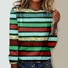 Casual Striped Crew Neck Long Sleeve T-shirt
